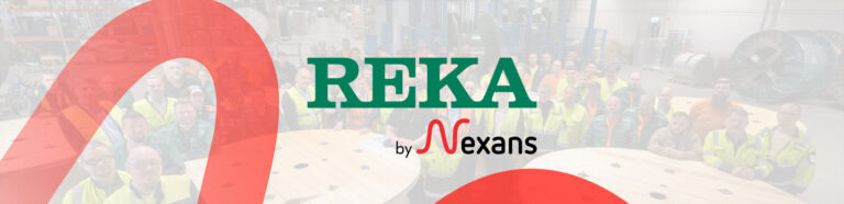 Abstrakti kuva, jonka edessä uusi Reka by nexans logo