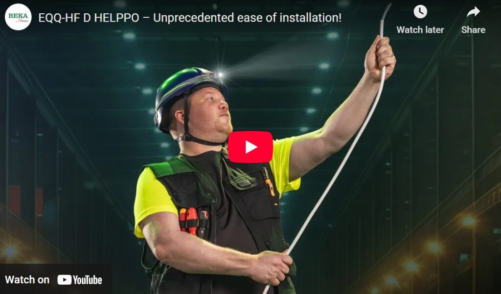 Installer dances with EQQ-HF D Helppo cable